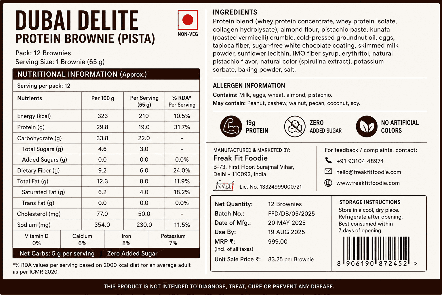High Protein Brownie Dubai Delite - Image 2