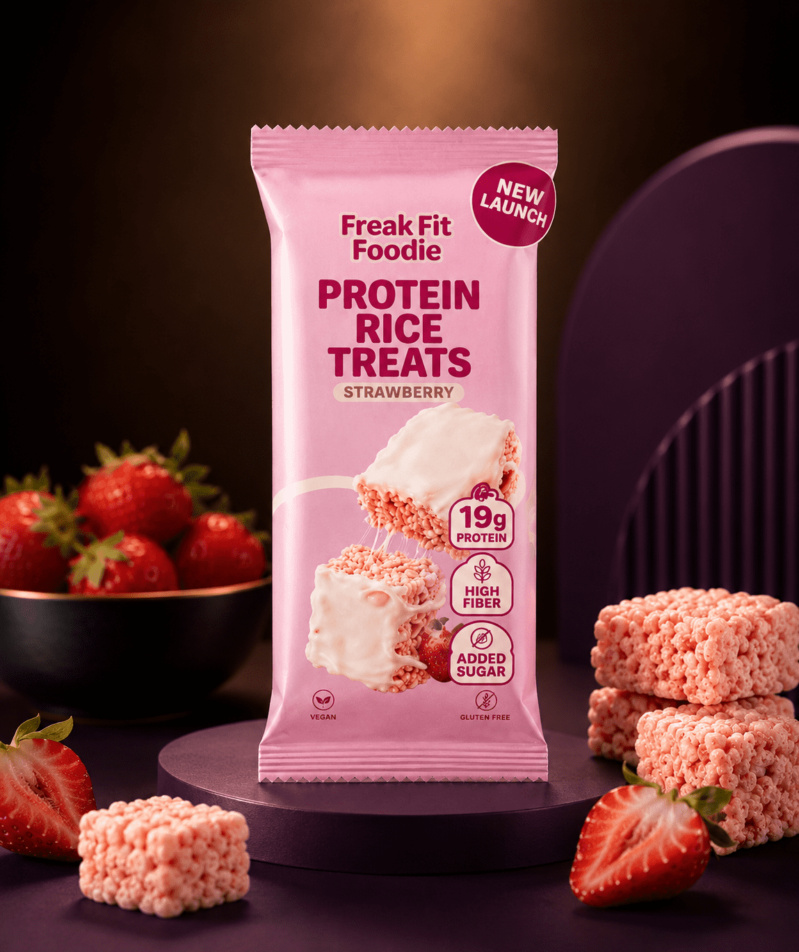 strawberry rice Protein Bar