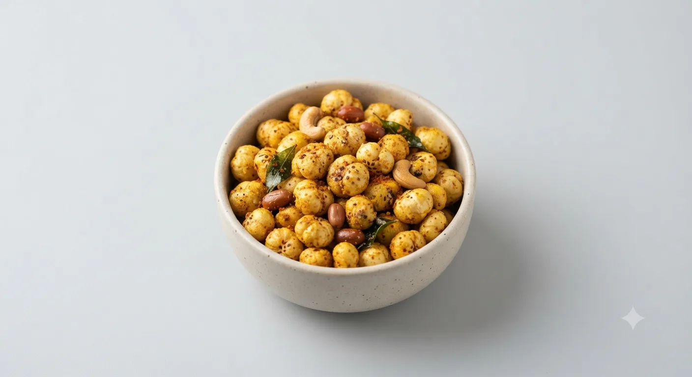 Diabetic-friendly evening snack — portion-controlled masala makhana